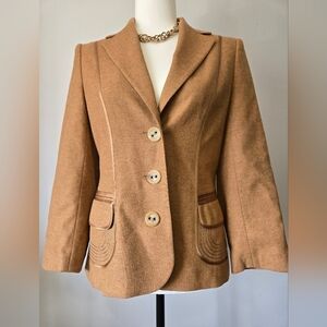 LAURÈL lightweight Wool and Angora Tan Brown Blazer. Size 34/ Small